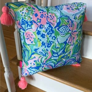 Lilly Pulitzer New Indoor/Outdoor Pillow with Tassels